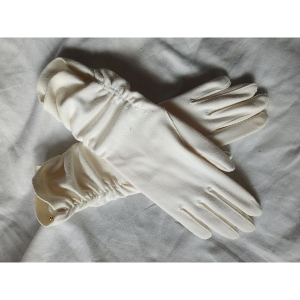 White cream long gloves Proms and weddings. Vintage  50's
